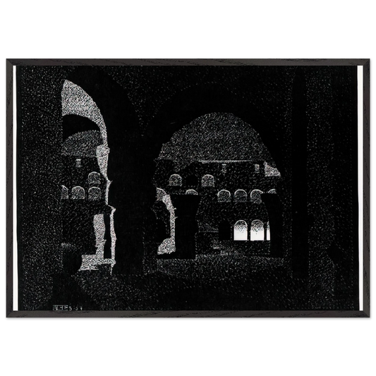 NOCTURNAL ROME COLOSSEUM - MC Escher Framed Art Print – Black Wooden Frame - Default Title - -Framed Art Print