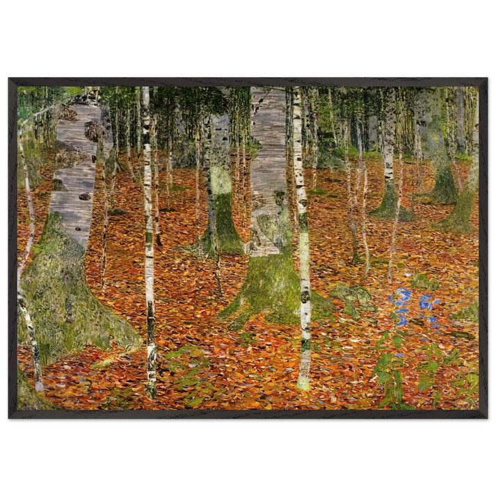 FARMHOUSE WITH BIRCH TREES 1903 - Gustav Klimt 70x100 cm / 28x40 inches Framed Art Print – Black Wooden Frame