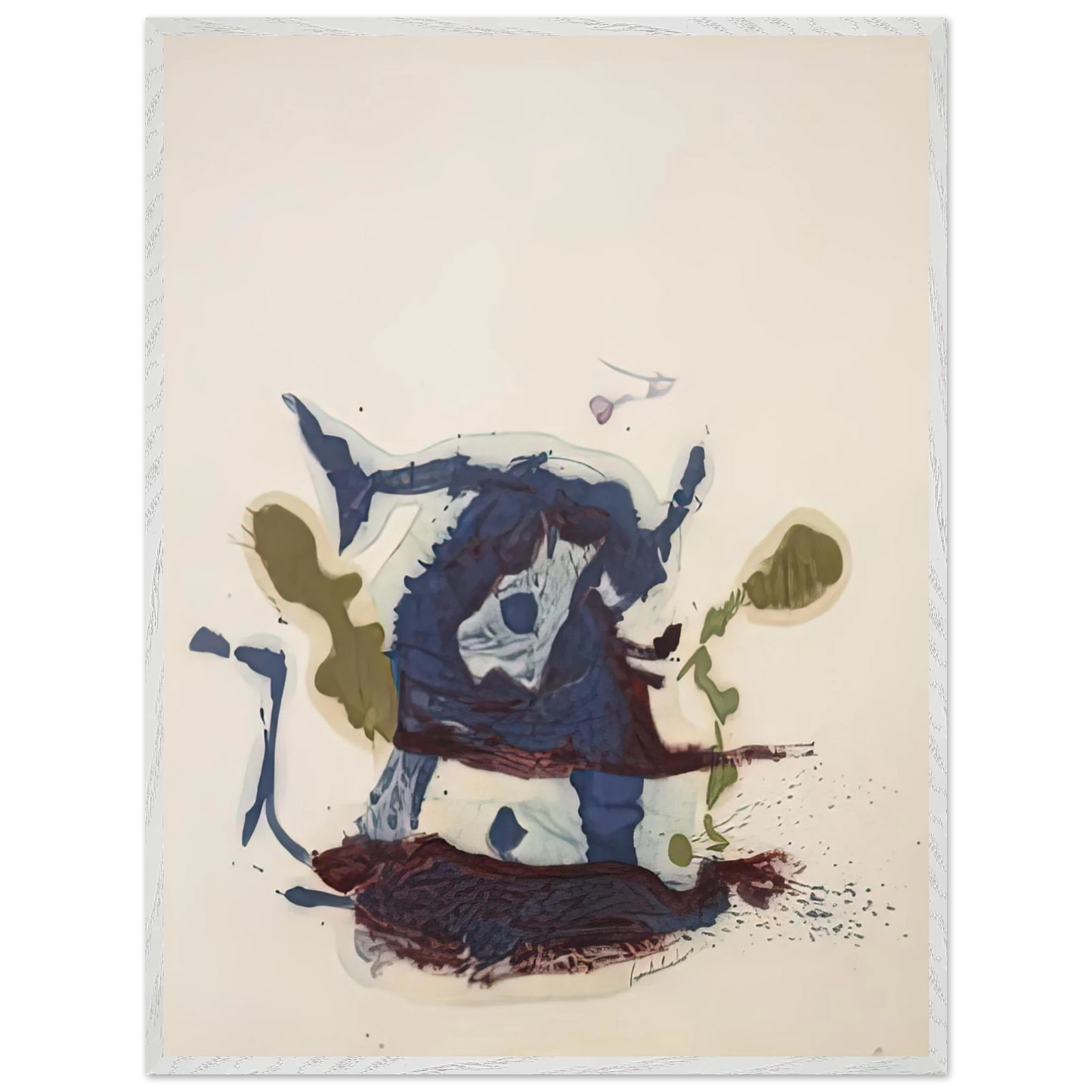 Helen Frankenthaler - Vessel, 1961- Wall Art - 60x80 cm / 24x32 inches - Premium Wooden Framed Poster With Fine Art Paper - White frame