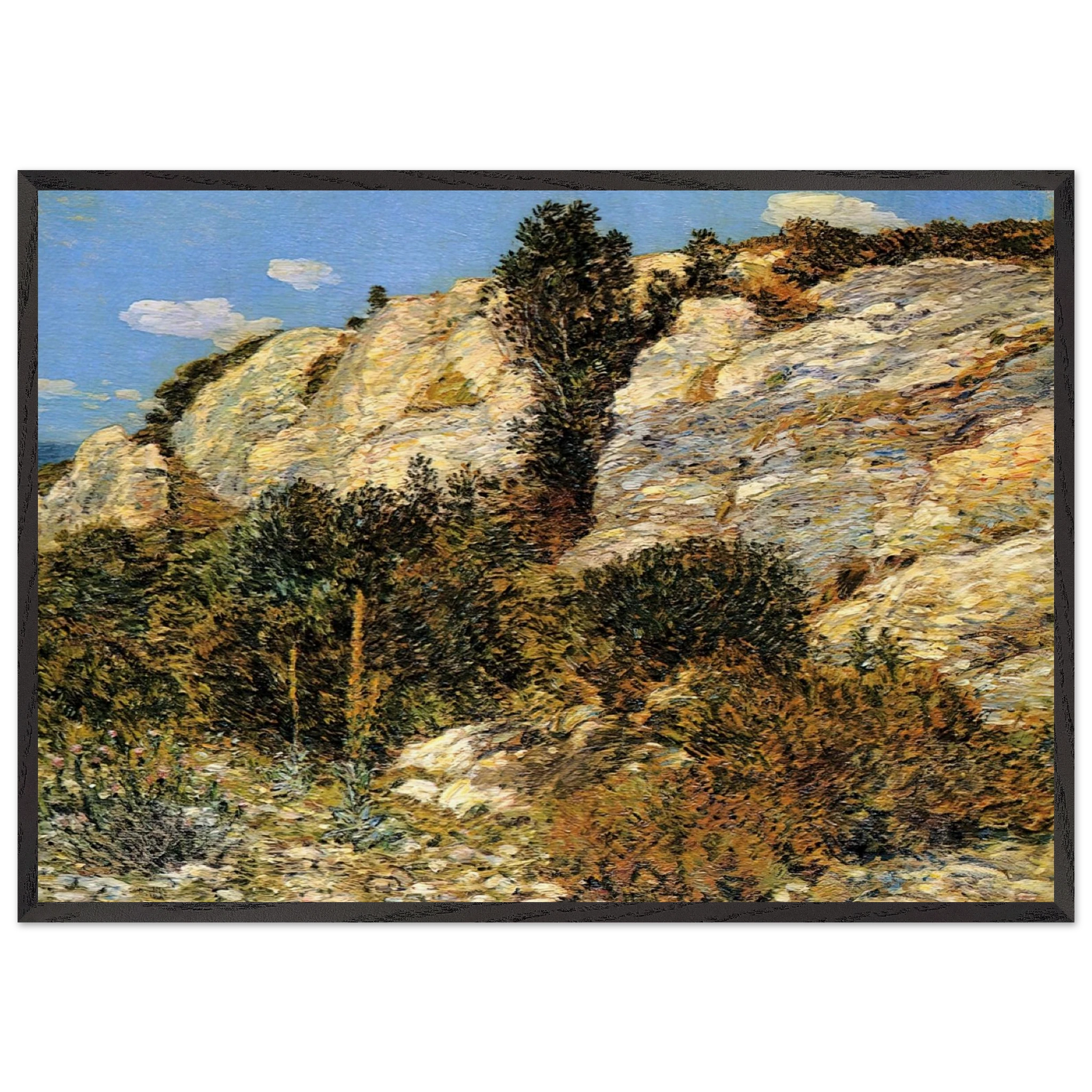 Lymans Ledge Appledore - Childe Hassam Framed Art Print – Black Wooden Frame - Default Title - -Framed Art Print