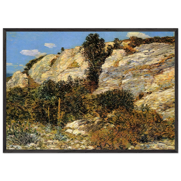 Lymans Ledge Appledore - Childe Hassam 70x100 cm / 28x40 inches Framed Art Print – Black Wooden Frame