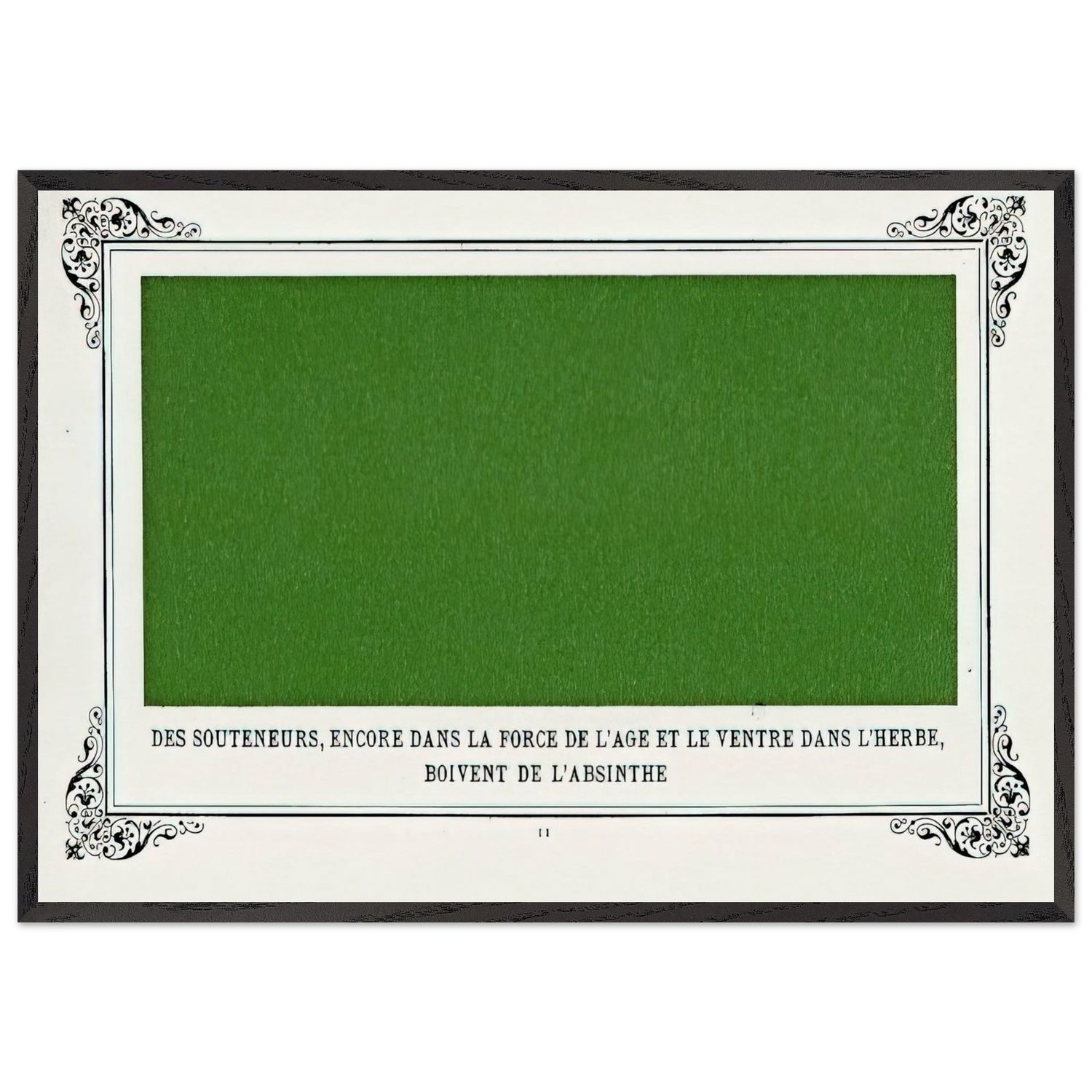 Some Pimps Known as Green Backs on their Bellies in the Grass Drinking Absinthe - Alphonse Allais Framed Art Print – Black Wooden Frame - Default Title - -Framed Art Print