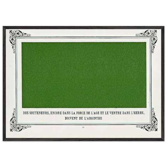 Some Pimps Known as Green Backs on their Bellies in the Grass Drinking Absinthe - Alphonse Allais Framed Art Print – Black Wooden Frame - Default Title - -Framed Art Print