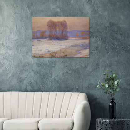 The Seine at Bennecourt, Winter - claude monet Brushed Aluminum Print - 70x100 cm / 28x40 inches | claude monet Aluminum Print | claude monet Prints