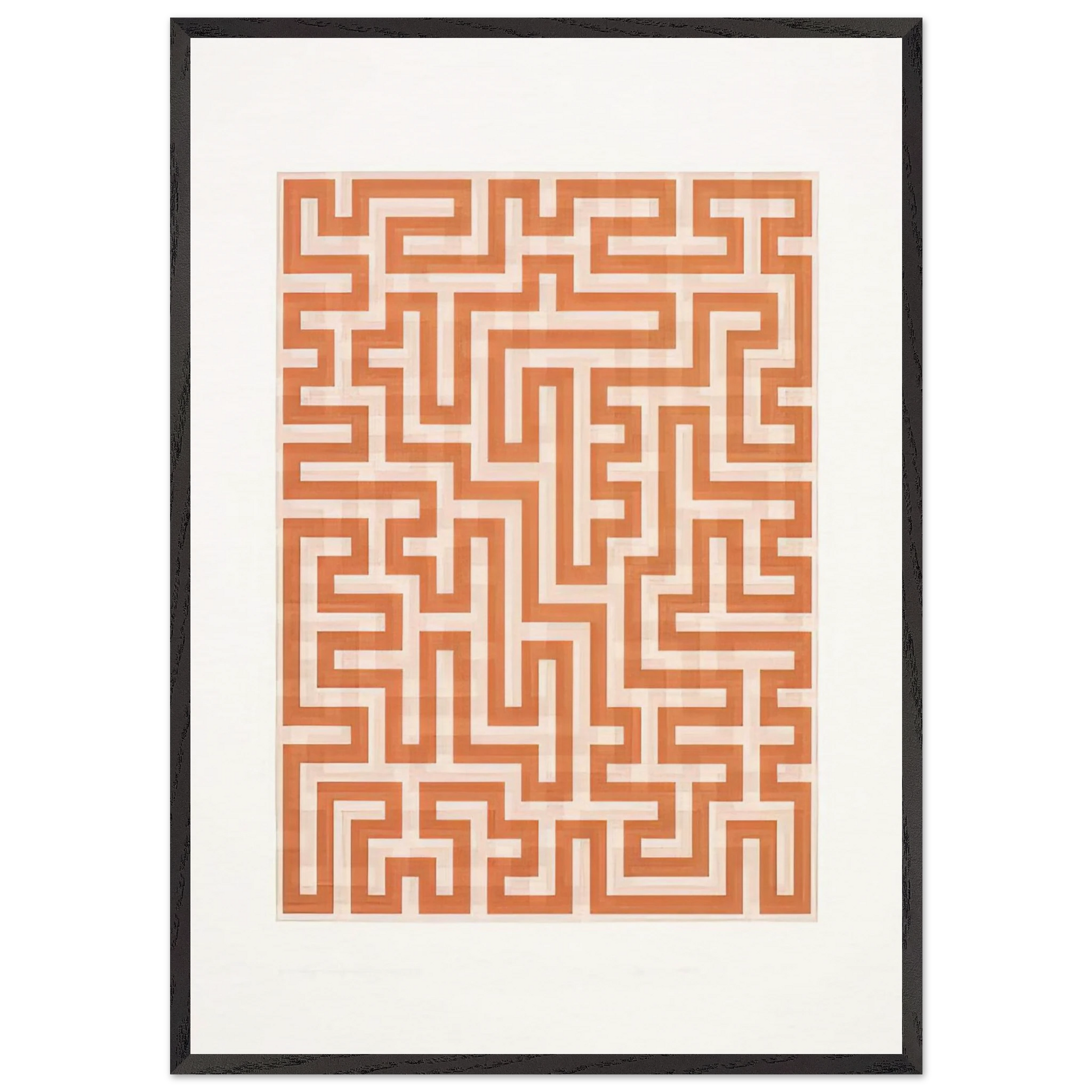RED MEANDER II 1971 - Anni Albers Framed Art Print – Black Wooden Frame - Default Title - -Framed Art Print