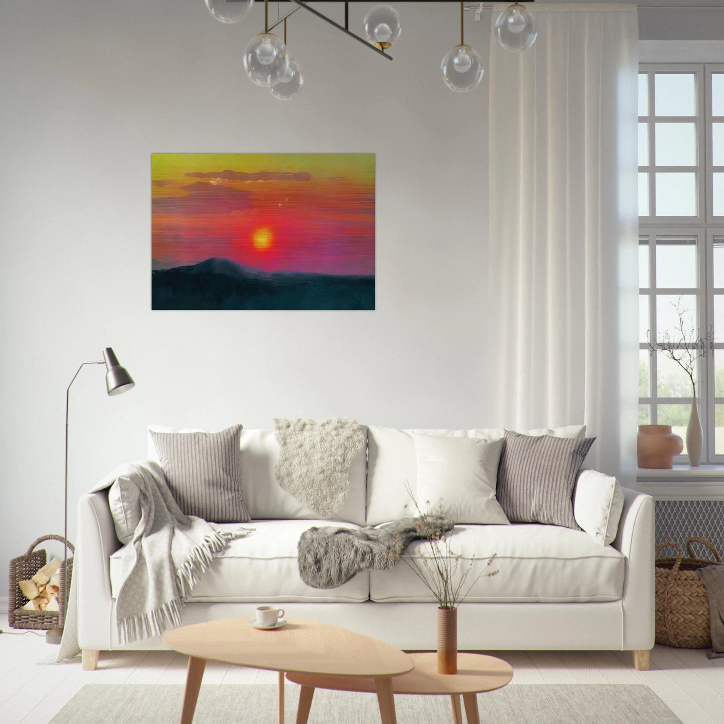 Red sunset - Arkhyp Kuindzhi Brushed Aluminum Print - 70x100 cm / 28x40 inches | Arkhyp Kuindzhi Aluminum Print | Arkhyp Kuindzhi Prints