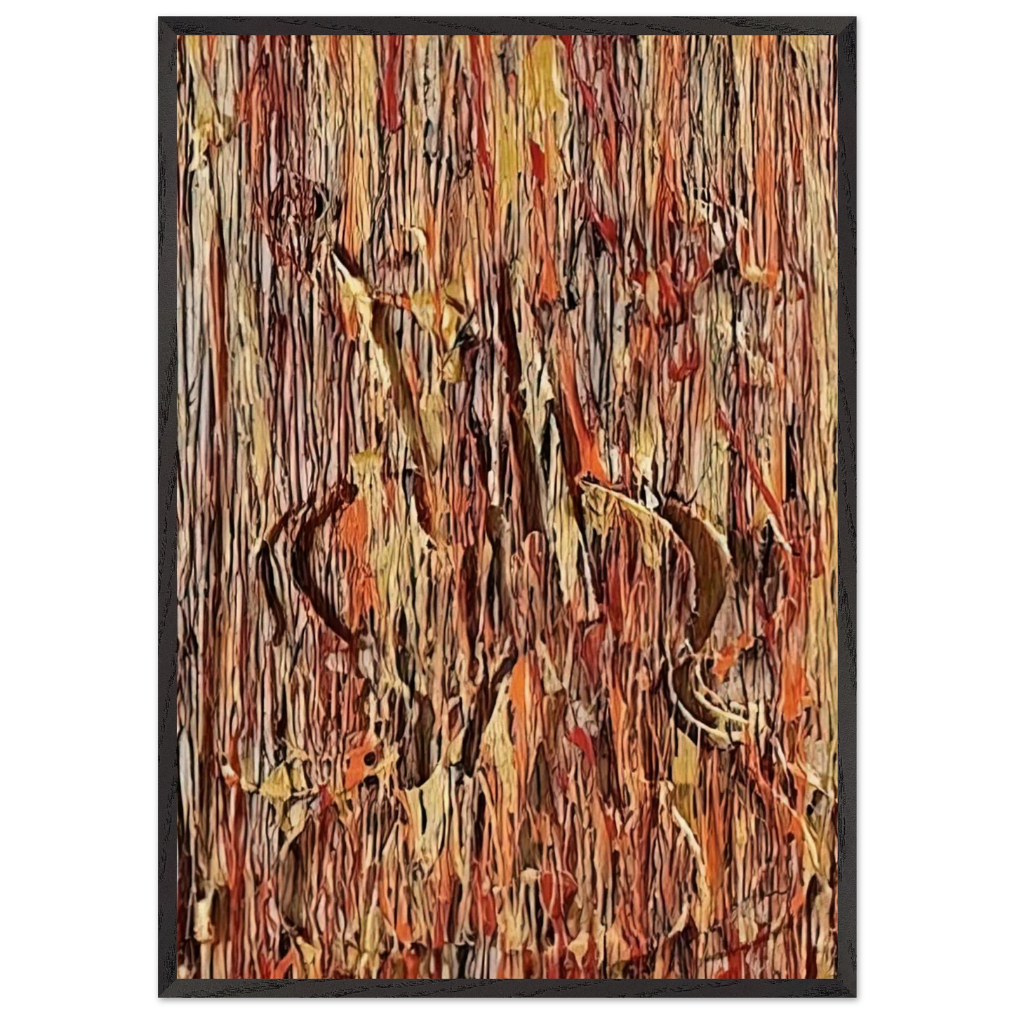 Gold and Red - 1990 - Arman 70x100 cm / 28x40 inches Framed Art Print – Black Wooden Frame