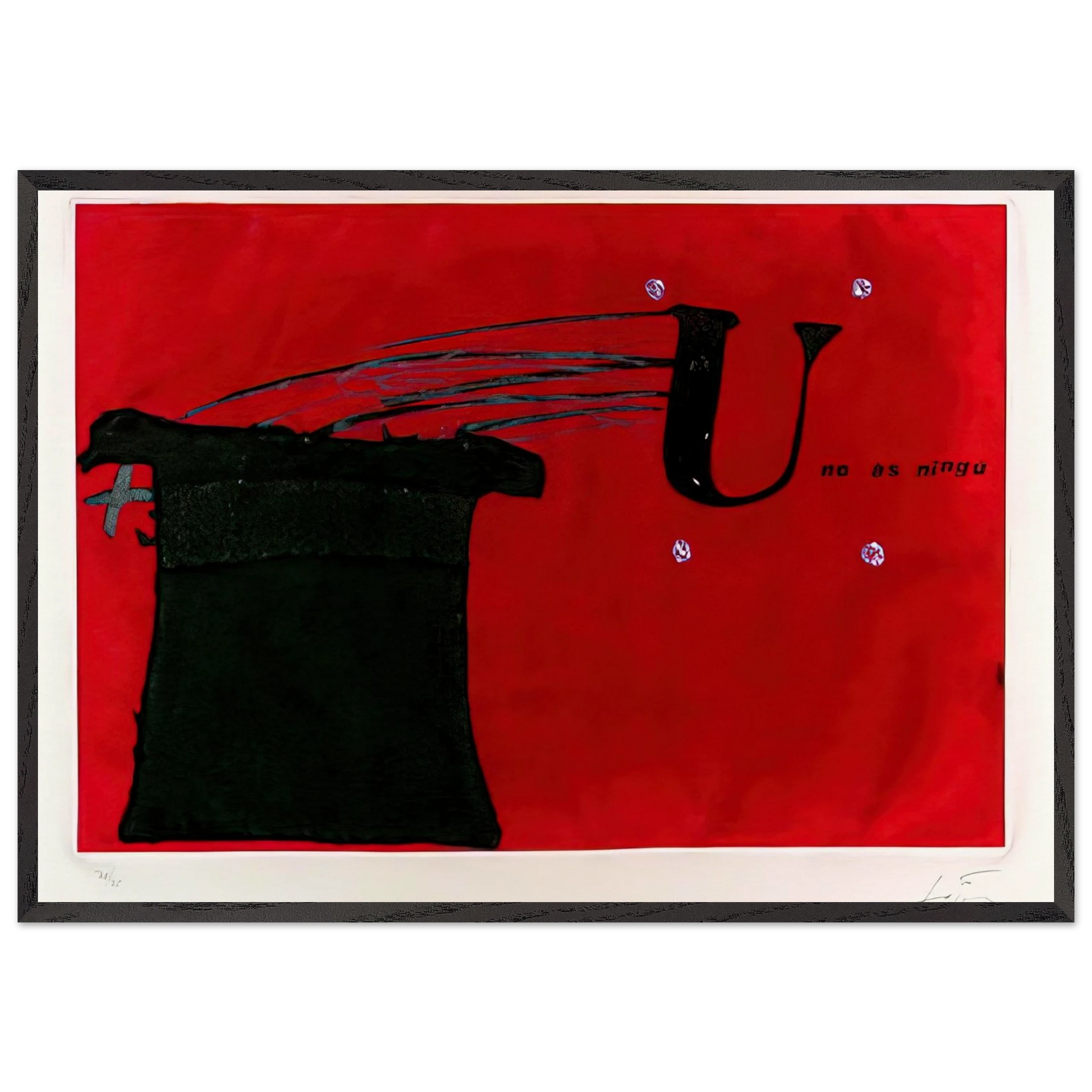 U NO S NING 1979 - Antoni Tapies Framed Art Print – Black Wooden Frame - Default Title - -Framed Art Print