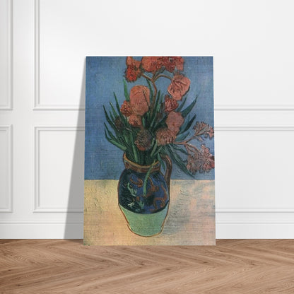 Still Life Vase with Oleanders - Vincent van Gogh Brushed Aluminum Print - 70x100 cm / 28x40 inches | Vincent van Gogh Aluminum Print | Vincent van Gogh Prints
