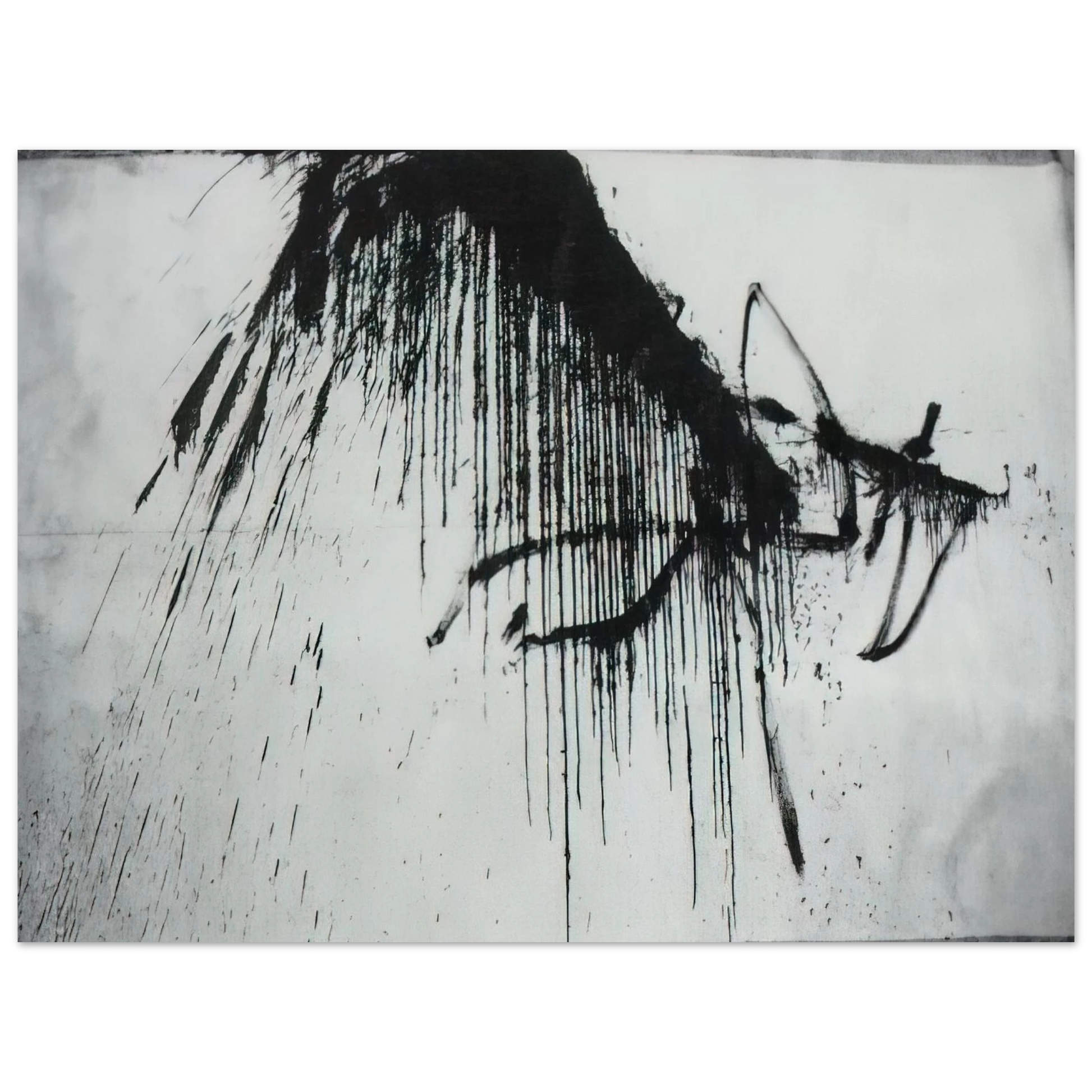 Salvador Dali - NIGHT IN THE HOTEL ABSTRACT IN BLACK AND WHITE Fine Art Poster - Default Title