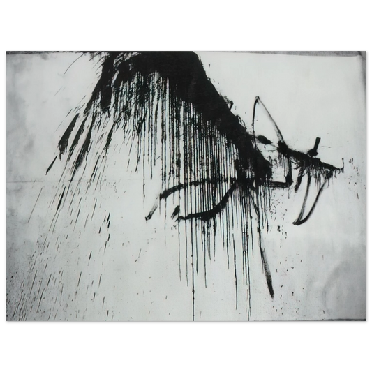 Salvador Dali - NIGHT IN THE HOTEL ABSTRACT IN BLACK AND WHITE Fine Art Poster - Default Title