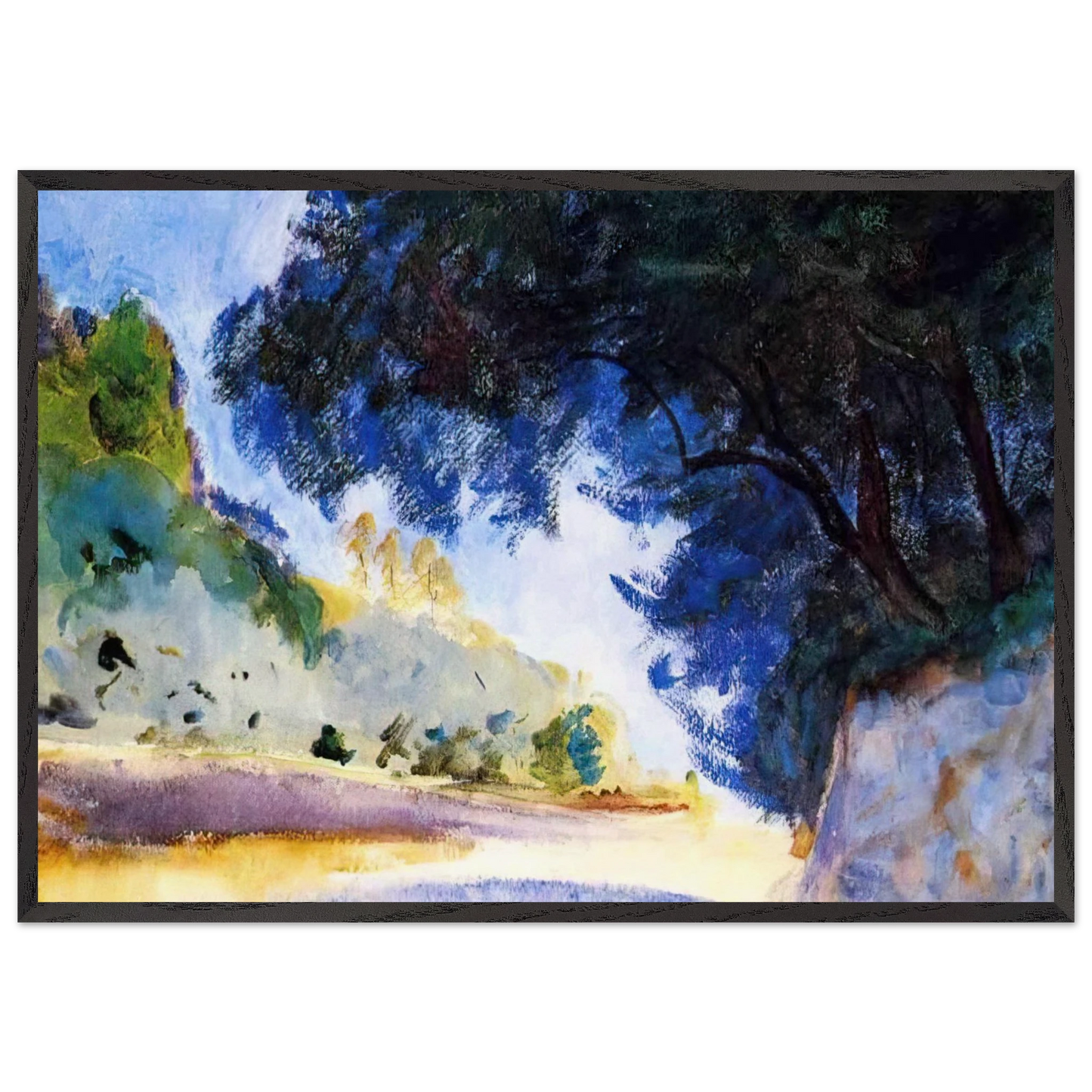 Landscape Olive Trees Corfu - John Singer Sargent Framed Art Print – Black Wooden Frame - Default Title - -Framed Art Print