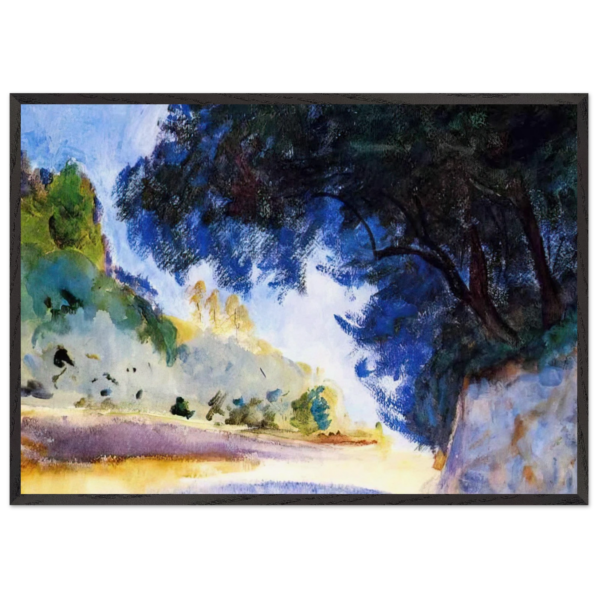 Landscape Olive Trees Corfu - John Singer Sargent Framed Art Print – Black Wooden Frame - Default Title - -Framed Art Print