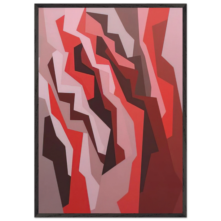 Orange Red Umber - 1958 - Karl Benjamin 70x100 cm / 28x40 inches Framed Art Print – Black Wooden Frame