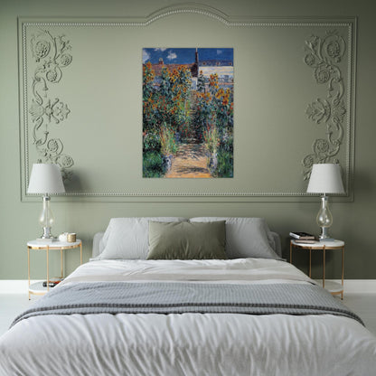 The Garden at Vetheuil - claude monet Brushed Aluminum Print - 70x100 cm / 28x40 inches | claude monet Aluminum Print | claude monet Prints