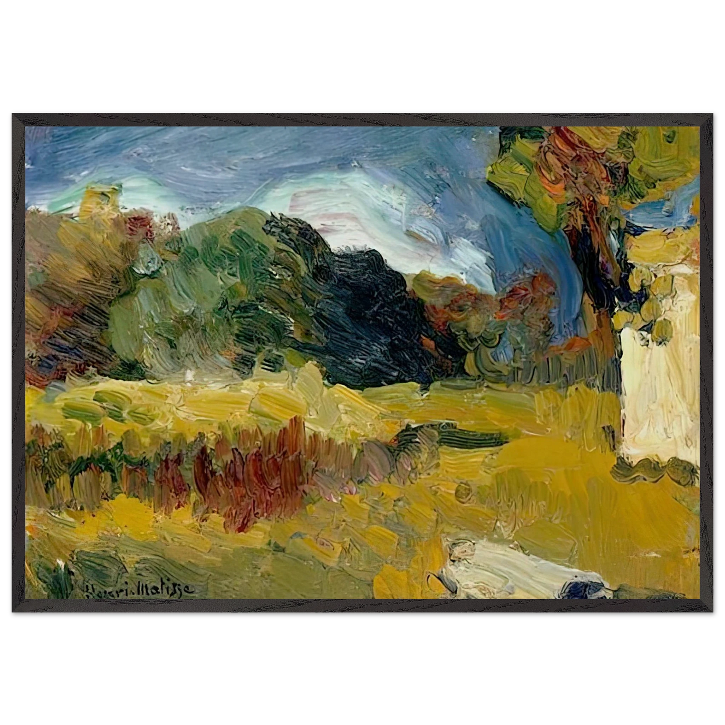 LANDSCAPE OF CORSICA - Henri Matisse Framed Art Print – Black Wooden Frame - Default Title - -Framed Art Print