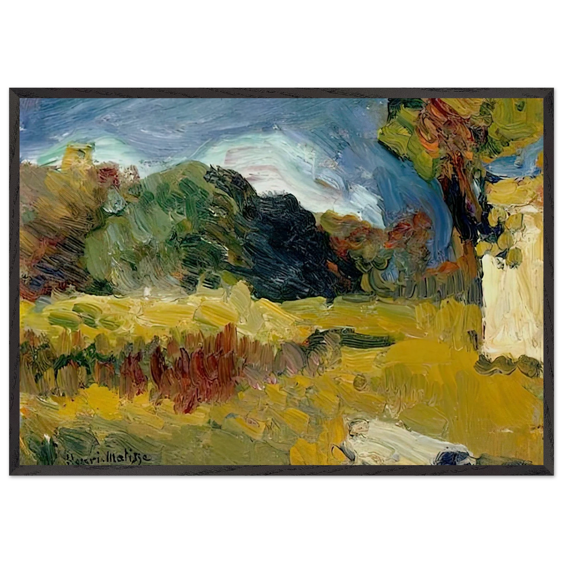 LANDSCAPE OF CORSICA - Henri Matisse Framed Art Print – Black Wooden Frame - Default Title - -Framed Art Print