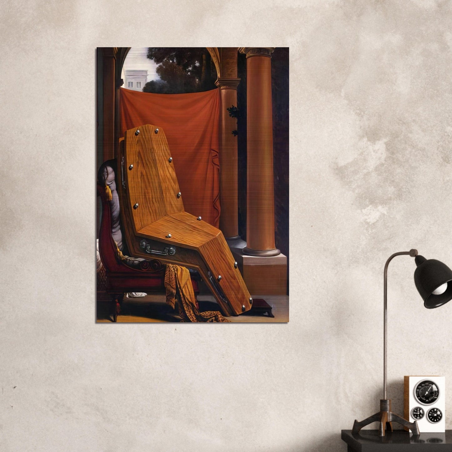 PERSPECTIVE MADAME R%C3%A9CAMIER DE DAVID 1950 - Rene Magritte Brushed Aluminum Print - 70x100 cm / 28x40 inches | Rene Magritte Aluminum Print | Rene Magritte Prints