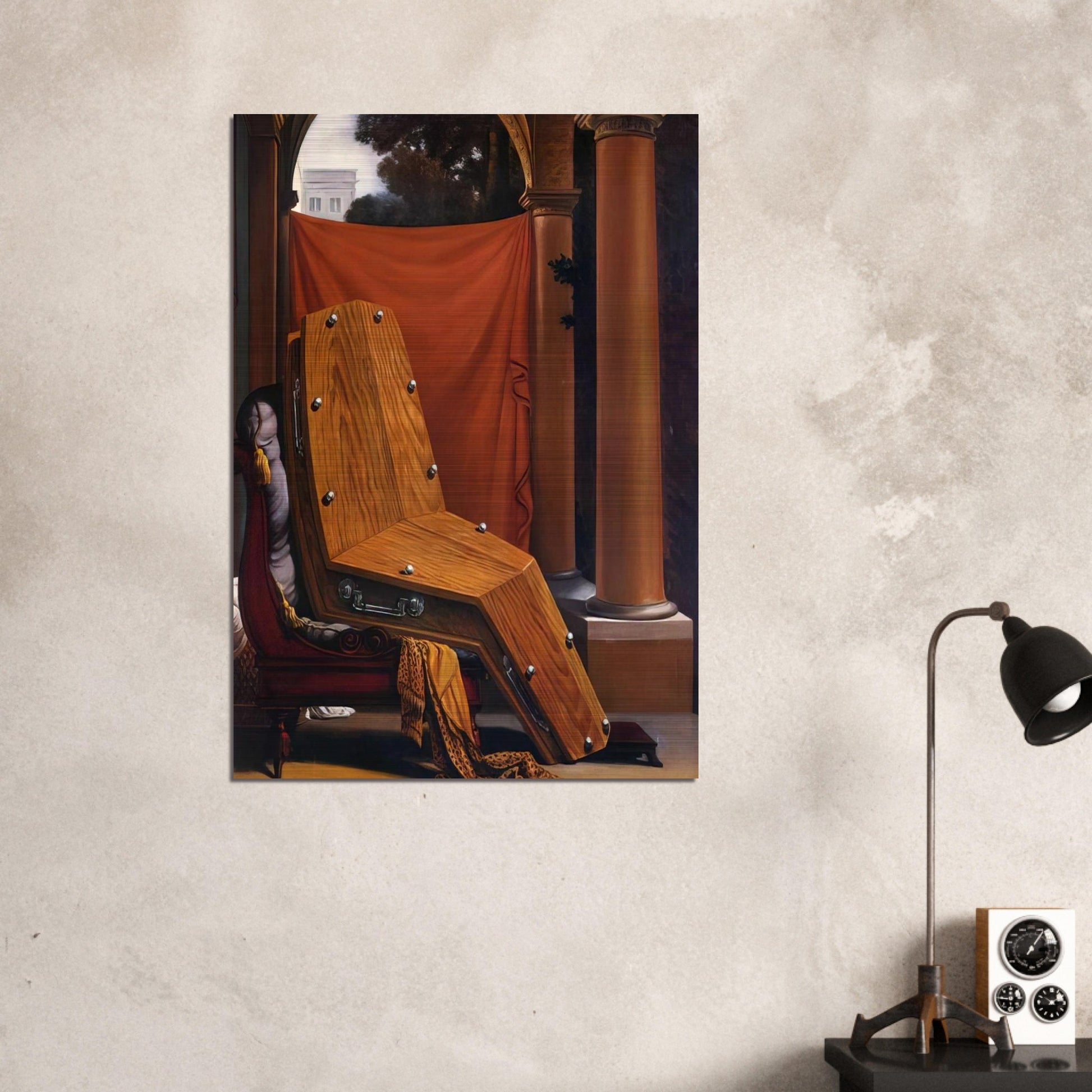 PERSPECTIVE MADAME R%C3%A9CAMIER DE DAVID 1950 - Rene Magritte Brushed Aluminum Print - 70x100 cm / 28x40 inches | Rene Magritte Aluminum Print | Rene Magritte Prints