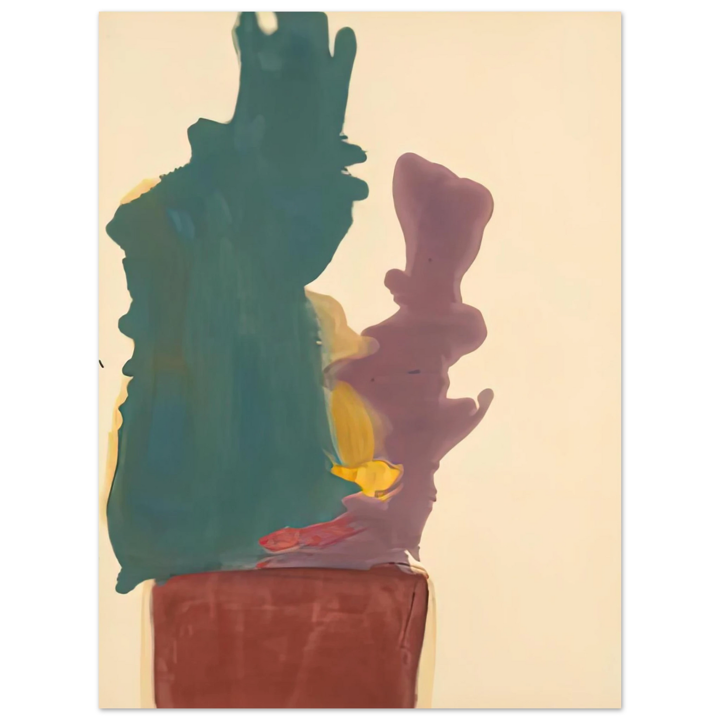 Helen Frankenthaler - Evil Spirit, 1963- Wall Art - 21x29.7 cm / 8x12" - Premium Wooden Framed Poster With Fine Art Paper - White frame