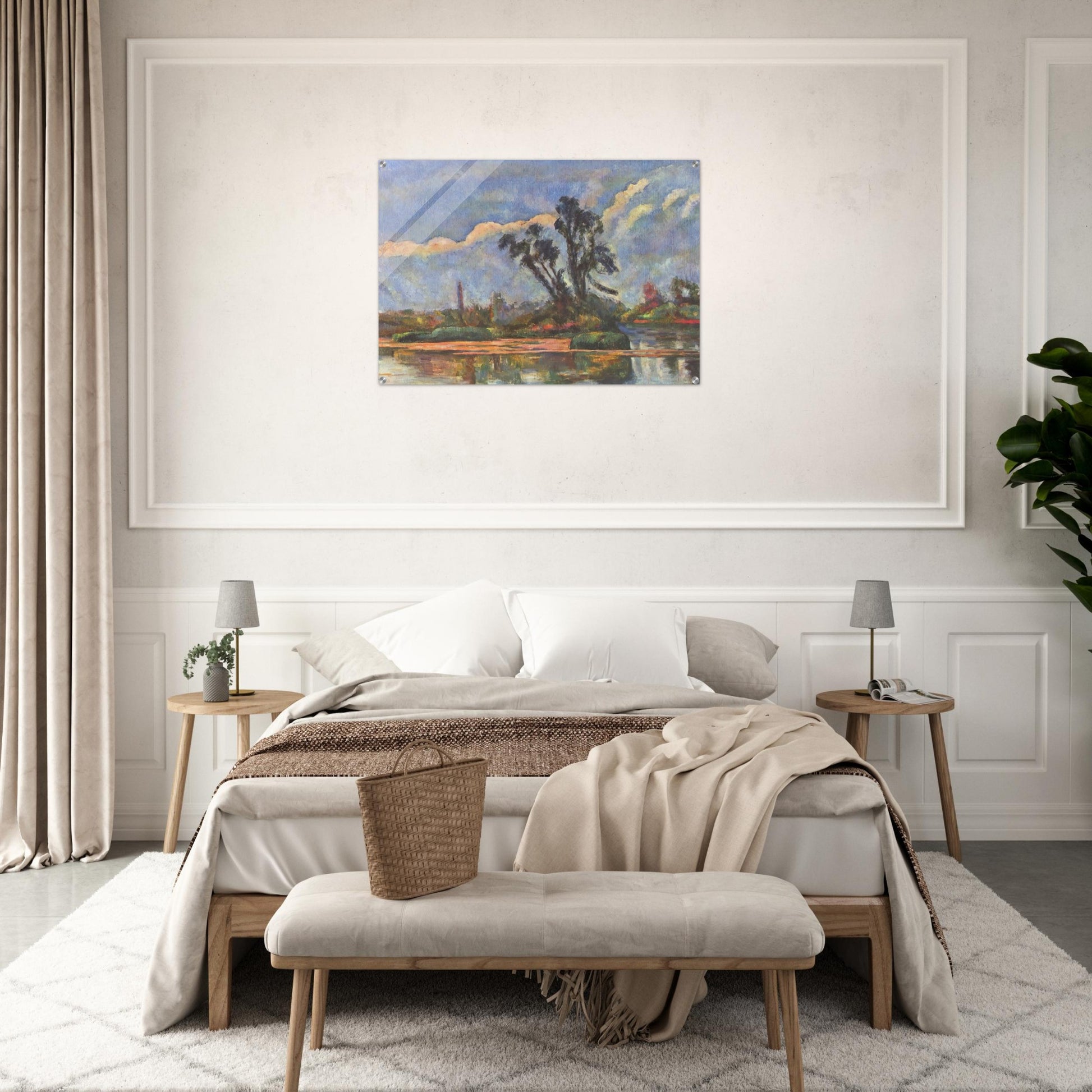 Bank of the Oise - Paul Cézanne Acrylic Print - 70x100 cm / 28x40″ inches