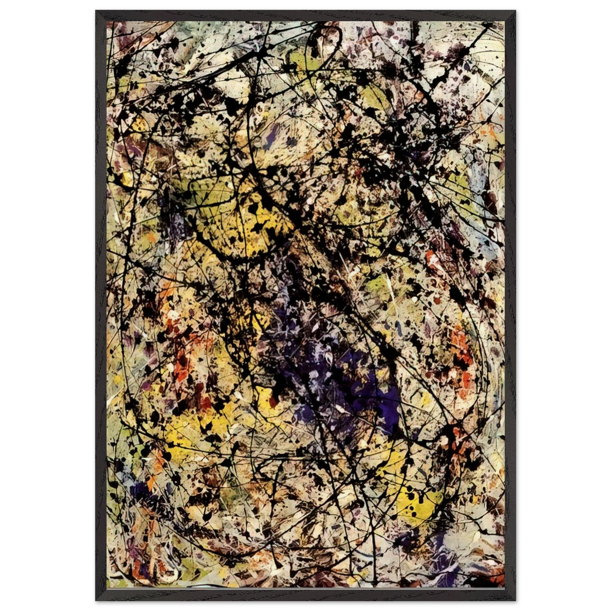 REFLECTIONS OF THE BIG DIPPER 1947 - Jackson Pollock Framed Art Print – Black Wooden Frame - Default Title - -Framed Art Print
