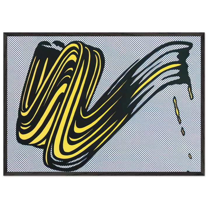 BRUSHSTROKE 1965 0 - Roy Lichtenstein 70x100 cm / 28x40 inches Framed Art Print – Black Wooden Frame