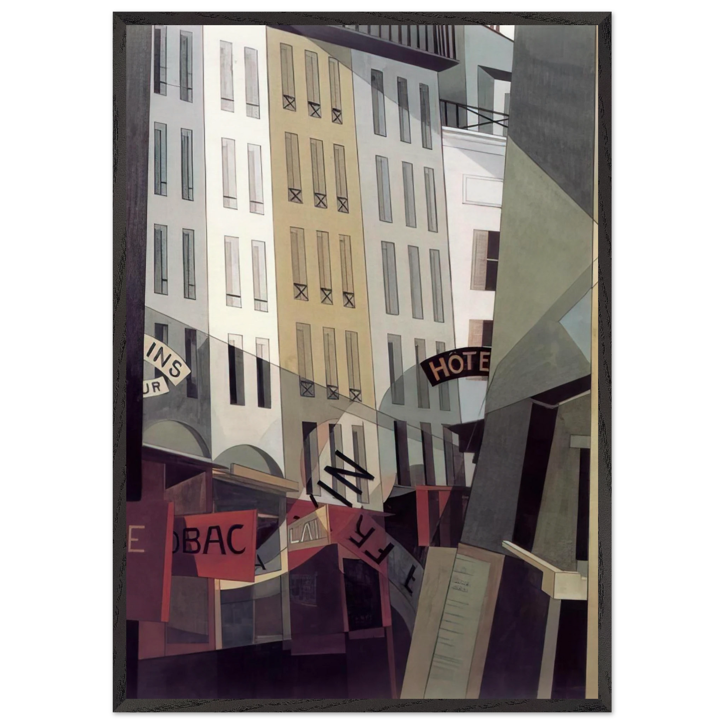 Rue du Singe Qui Peche - 1921 - Charles Demuth Framed Art Print – Black Wooden Frame - Default Title - -Framed Art Print