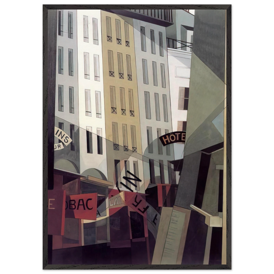 Rue du Singe Qui Peche - 1921 - Charles Demuth Framed Art Print – Black Wooden Frame - Default Title - -Framed Art Print