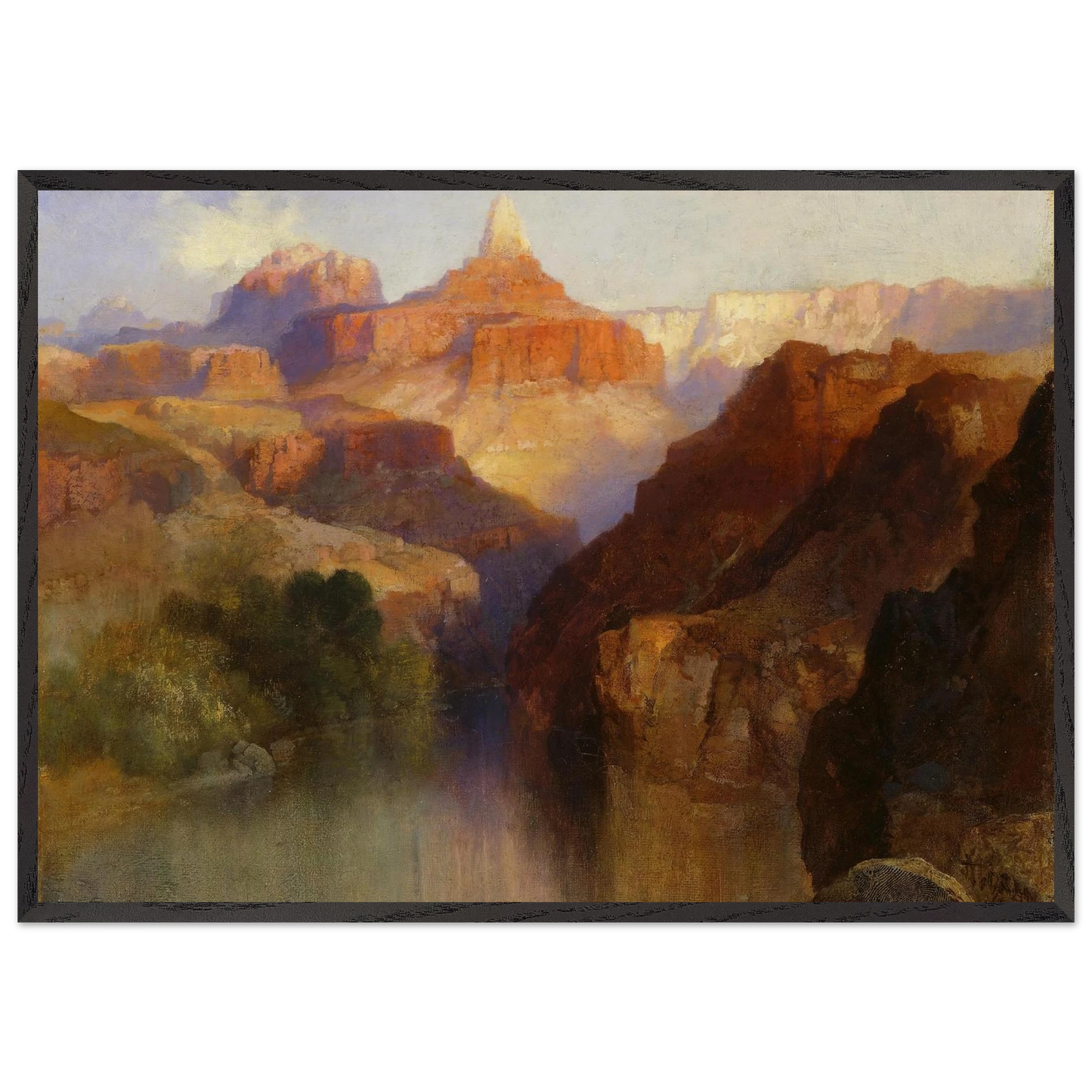 Zoroaster Peak Grand Canyon Arizona - Thomas Moran Framed Art Print – Black Wooden Frame - Default Title - -Framed Art Print