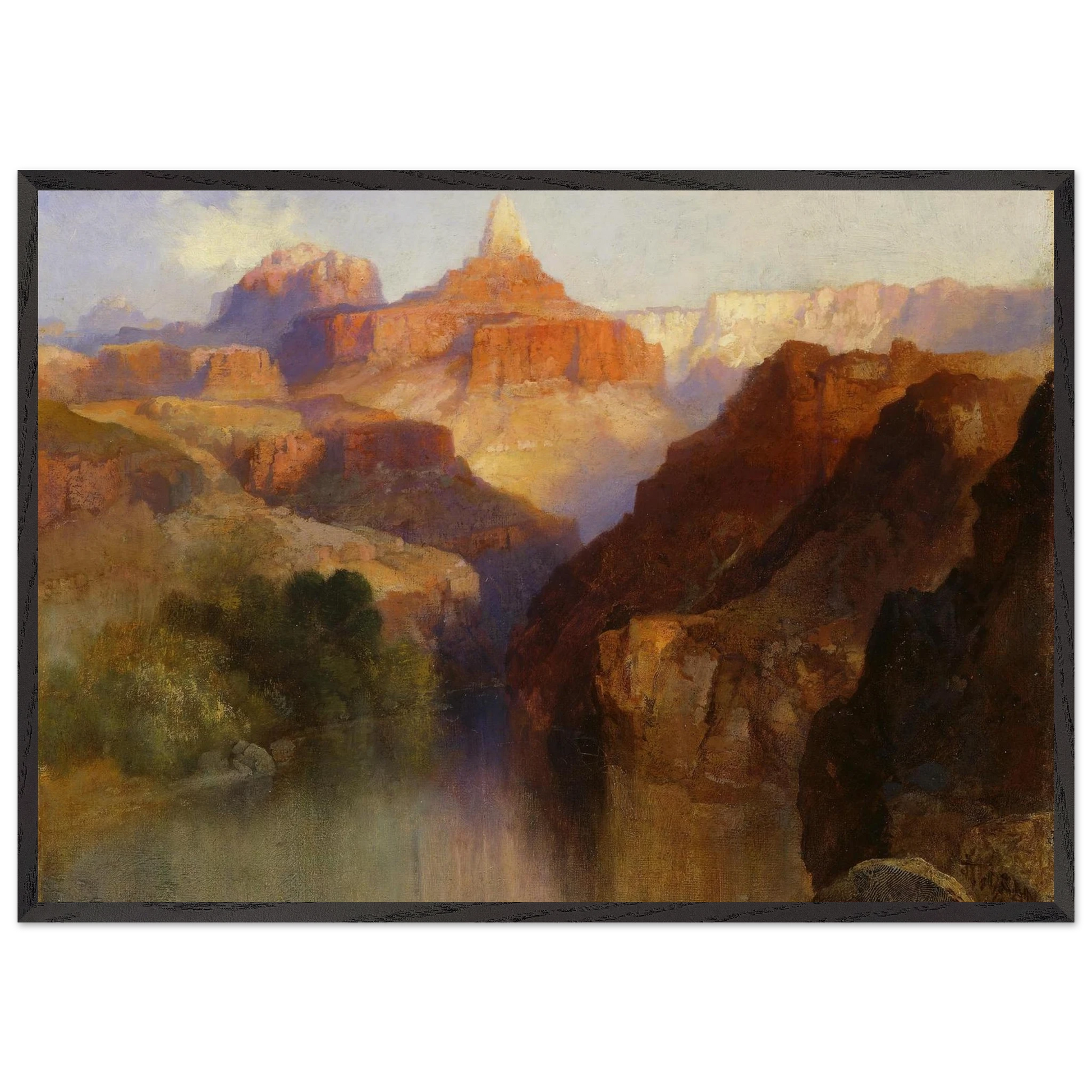 Zoroaster Peak Grand Canyon Arizona - Thomas Moran Framed Art Print – Black Wooden Frame - Default Title - -Framed Art Print