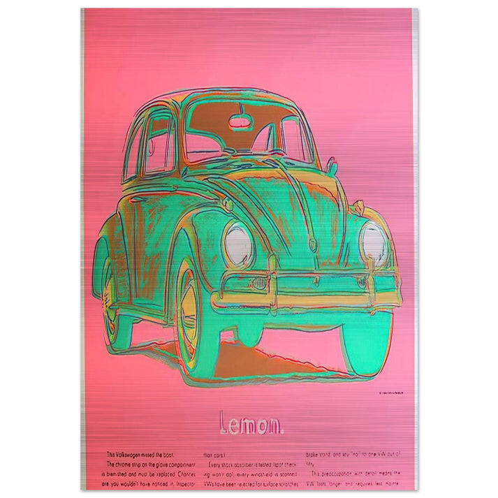 Volkswagen - Andy Warhol Brushed Aluminum Print - 70x100 cm / 28x40 inches | Andy Warhol Aluminum Print | Andy Warhol Prints