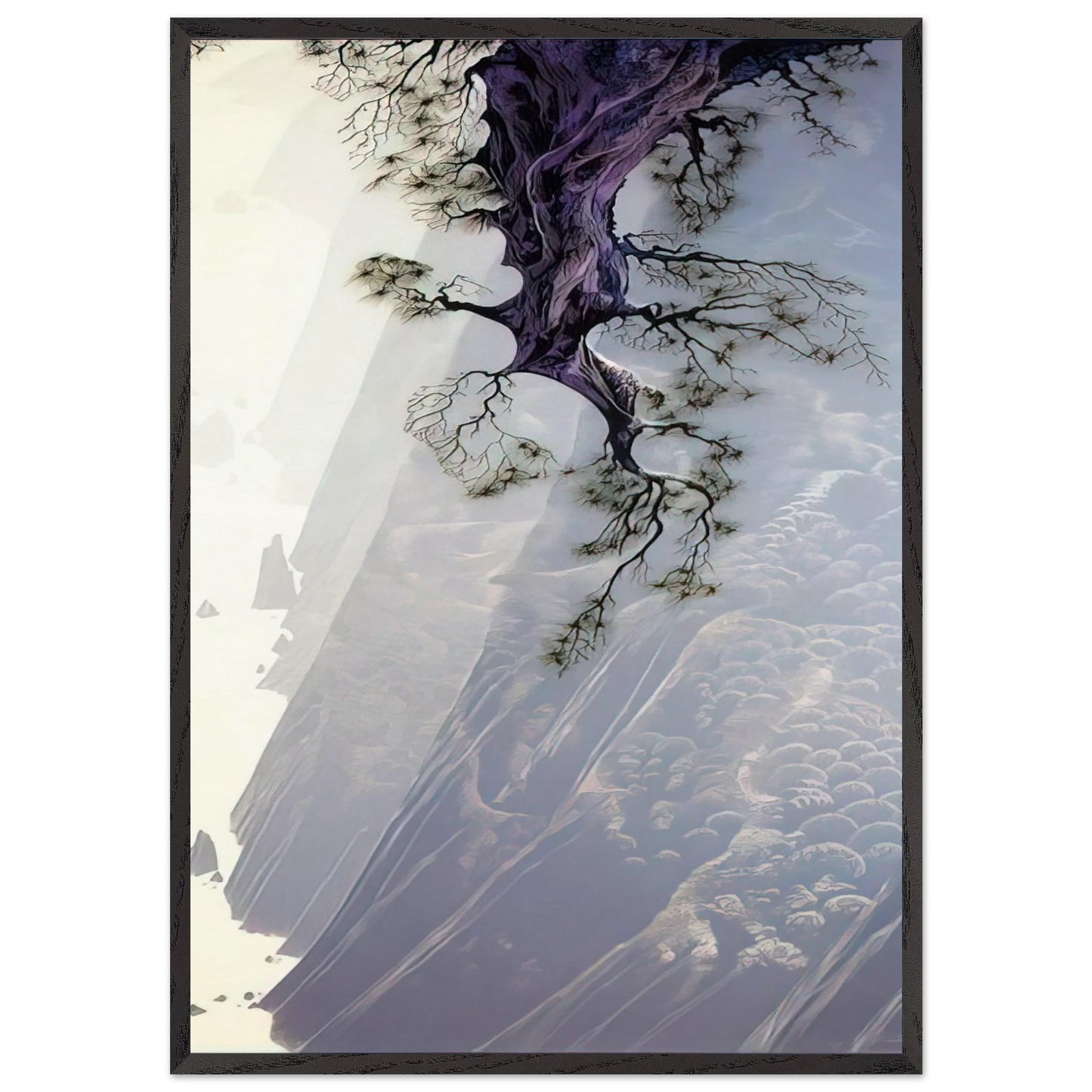 Mountain Rise - Eyvind Earle Framed Art Print – Black Wooden Frame - Default Title - -Framed Art Print