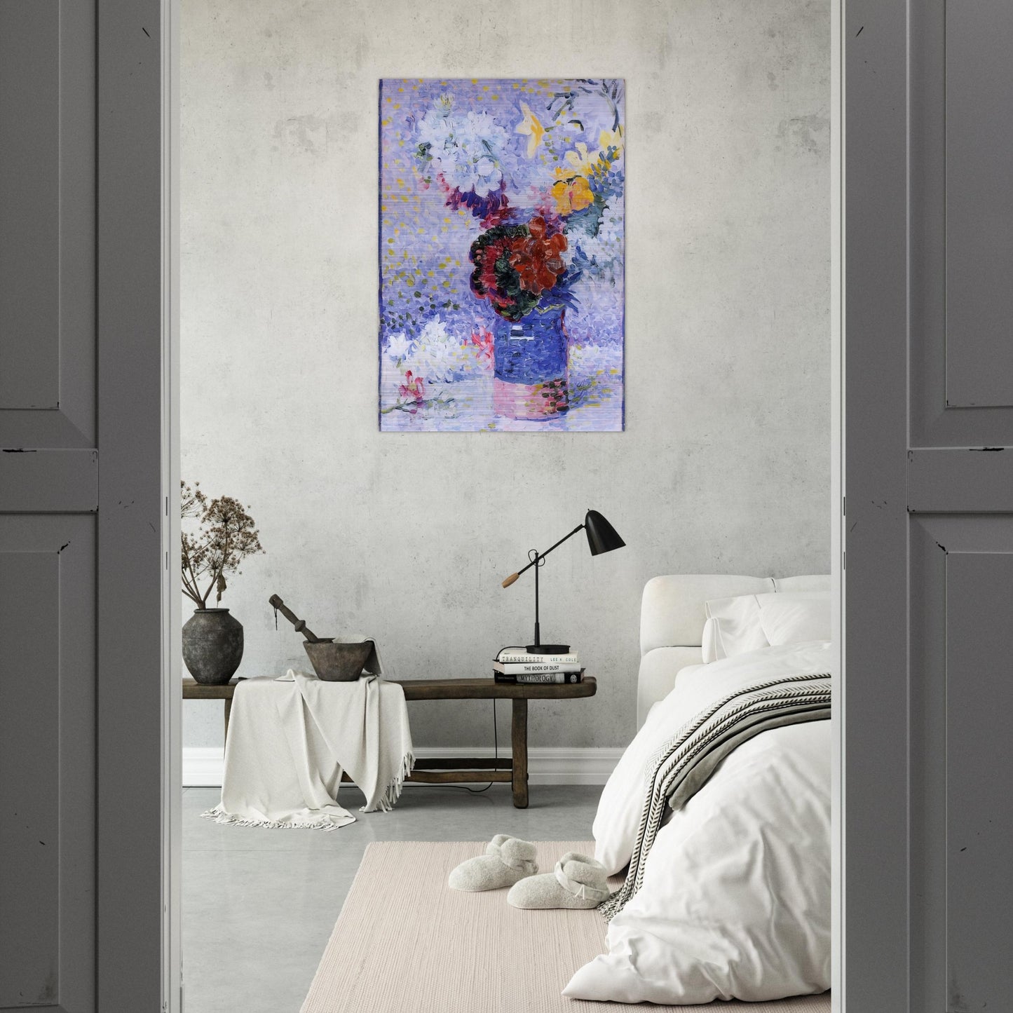 Flowers in a Glass - Henri-Edmond Cross Brushed Aluminum Print - 70x100 cm / 28x40 inches | Henri-Edmond Cross Aluminum Print | Henri-Edmond Cross Prints