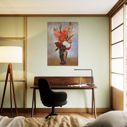 Gladioli - Pierre-Auguste Renoir Brushed Aluminum Print - 70x100 cm / 28x40 inches | Pierre-Auguste Renoir Aluminum Print | Pierre-Auguste Renoir Prints