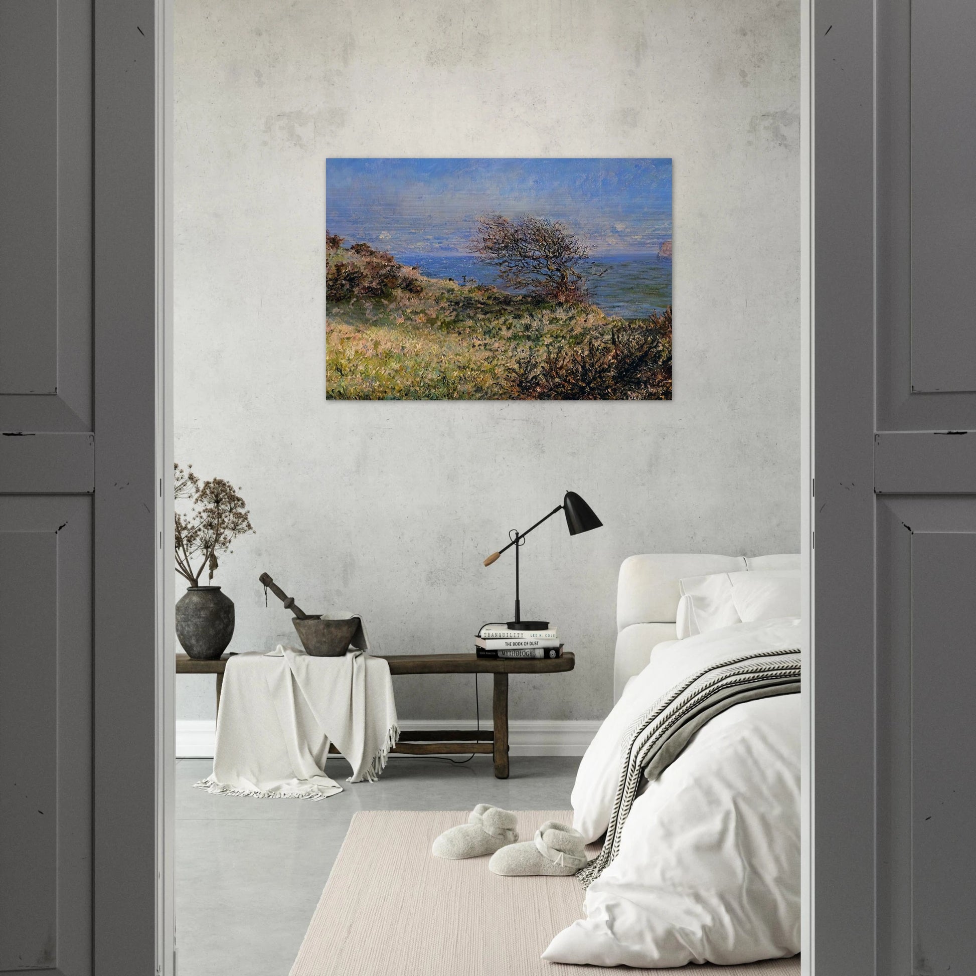 On the Cliff at Fecamp - claude monet Brushed Aluminum Print - 70x100 cm / 28x40 inches | claude monet Aluminum Print | claude monet Prints
