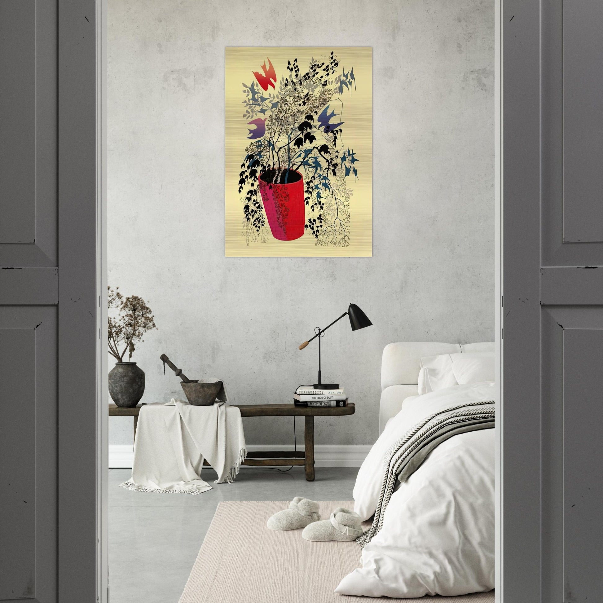 Red Barrell - Eyvind Earle Brushed Aluminum Print - 70x100 cm / 28x40 inches | Eyvind Earle Aluminum Print | Eyvind Earle Prints