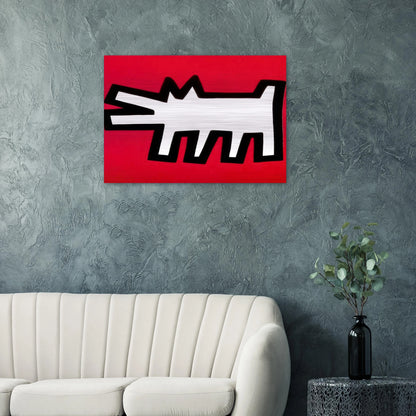 BARKING DOG 1990 - Keith Haring Brushed Aluminum Print - 70x100 cm / 28x40 inches | Keith Haring Aluminum Print | Keith Haring Prints