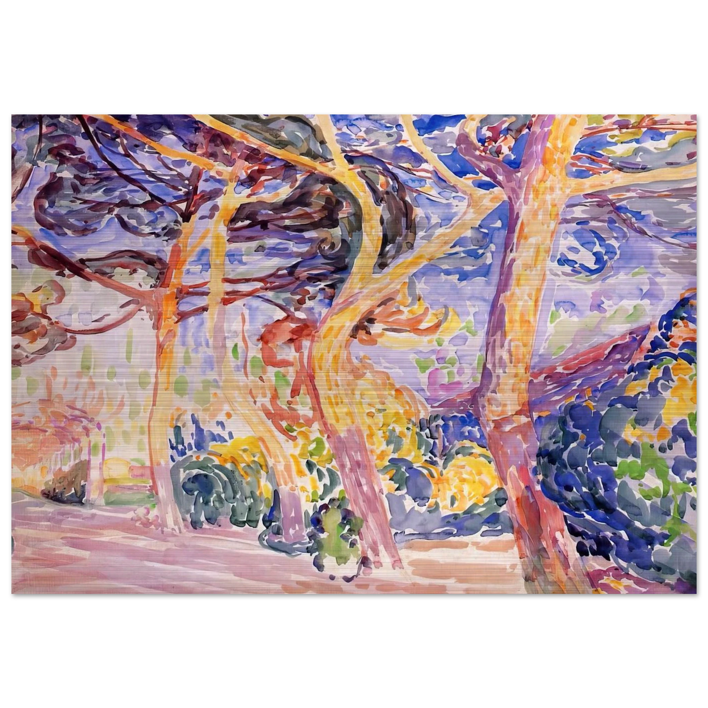 Under the Pines - Henri-Edmond Cross Brushed Aluminum Print - 70x100 cm / 28x40 inches | Henri-Edmond Cross Aluminum Print | Henri-Edmond Cross Prints