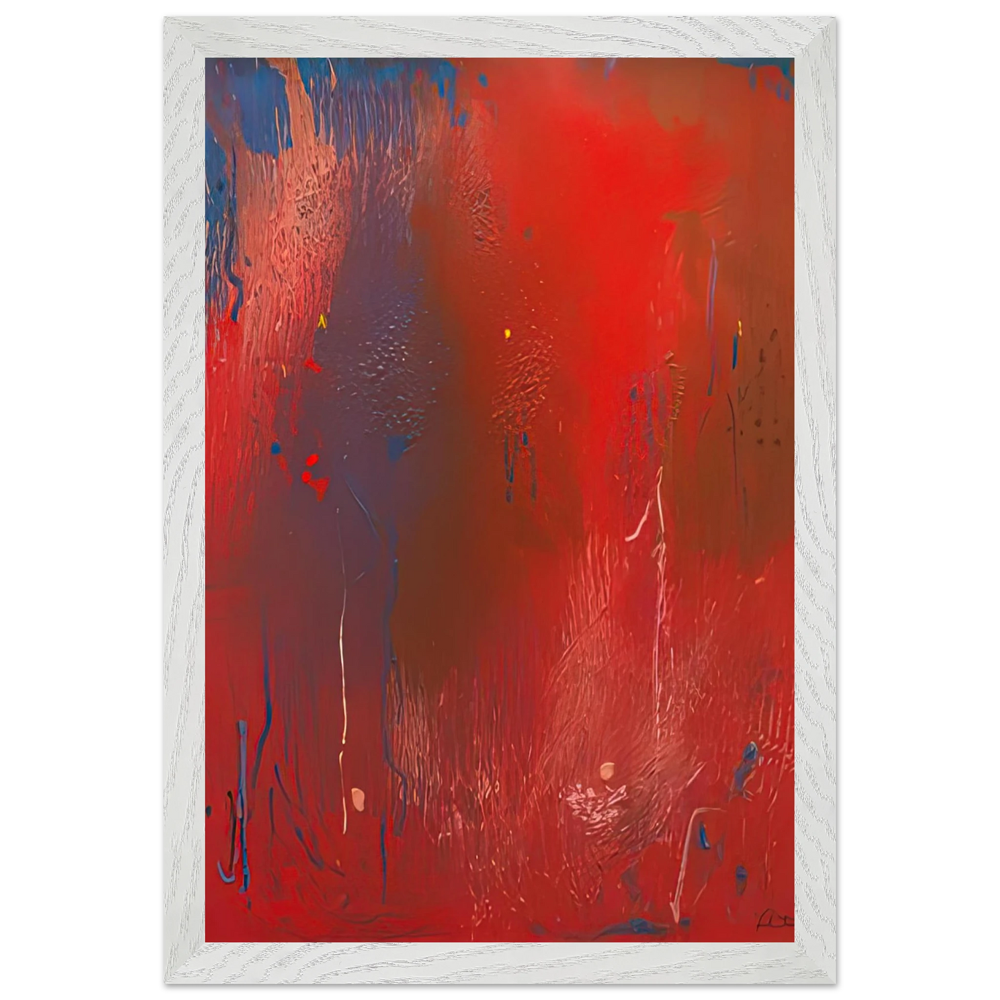 Helen Frankenthaler - Warrior, 1991- Wall Art - 60x80 cm / 24x32 inches - Premium Wooden Framed Poster With Fine Art Paper - White frame