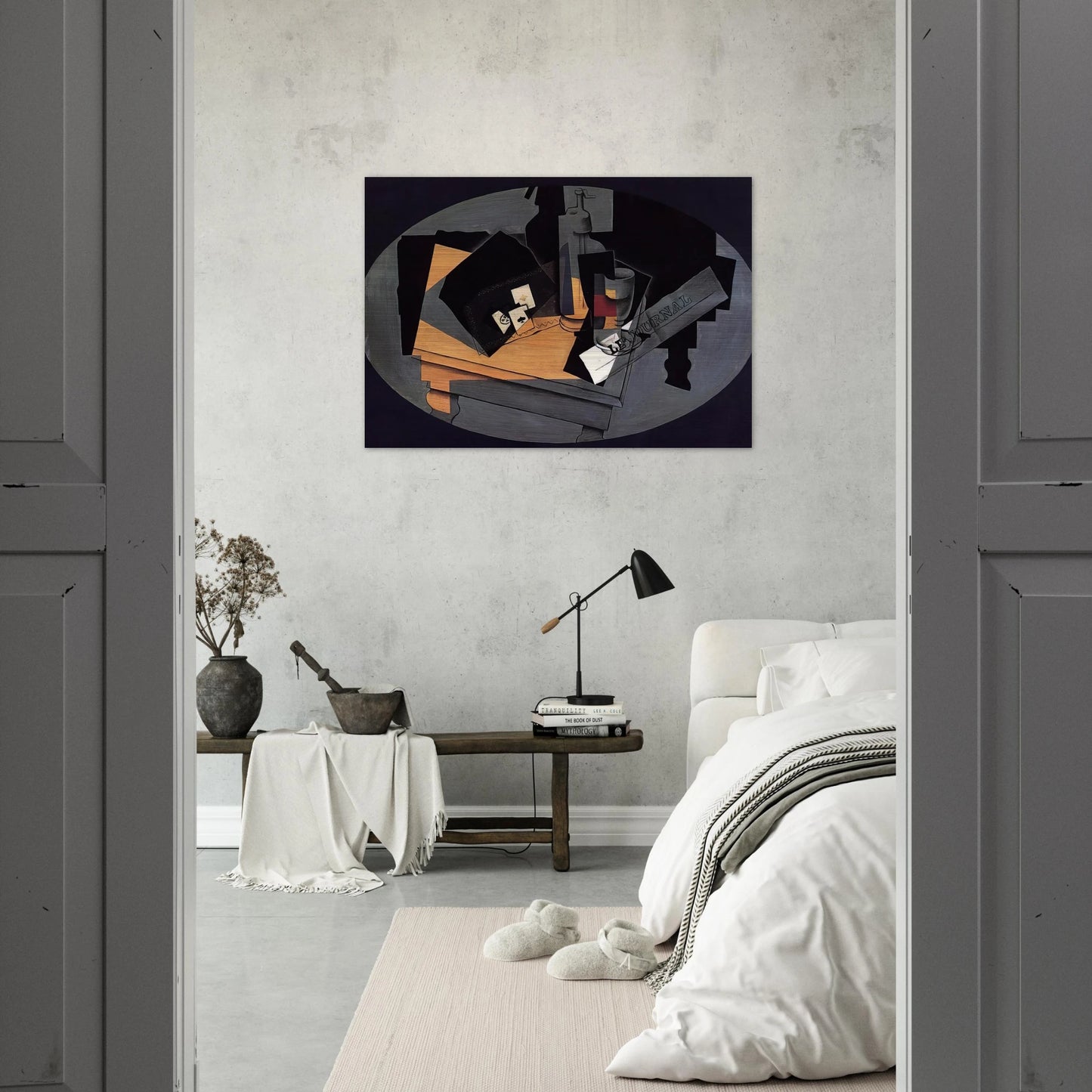 PLAYING CARDS AND SIPHON 1916 - Juan Gris Brushed Aluminum Print - 70x100 cm / 28x40 inches | Juan Gris Aluminum Print | Juan Gris Prints