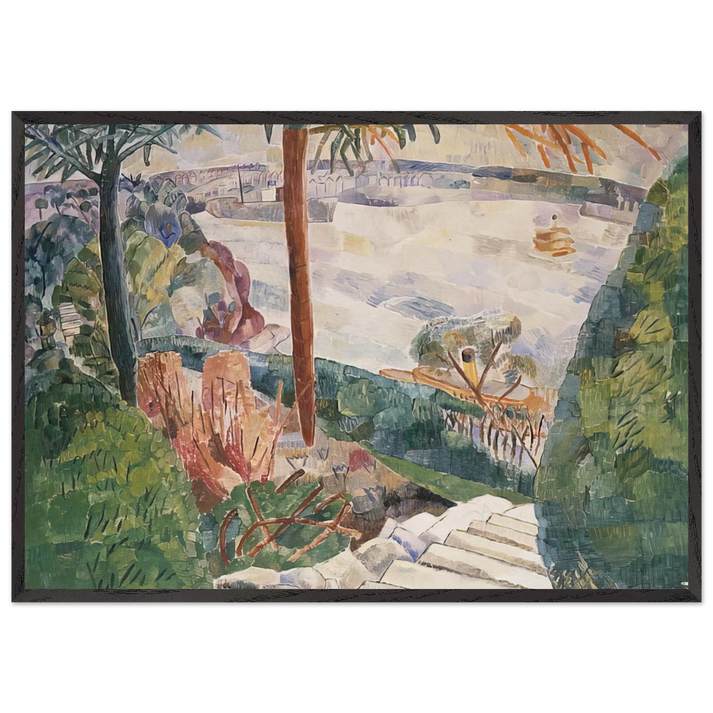 Harbour from Kirribilli - 1937 - Grace Cossington Smith 70x100 cm / 28x40 inches Framed Art Print – Black Wooden Frame