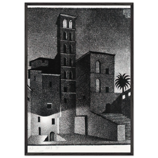 ESCHER 27 - MC Escher Framed Art Print – Black Wooden Frame - Default Title - -Framed Art Print