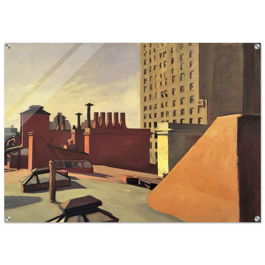 City Roofs - Edward Hopper Acrylic Print - 70x100 cm / 28x40″ inches | Edward Hopper Wall Art | Edward Hopper Prints