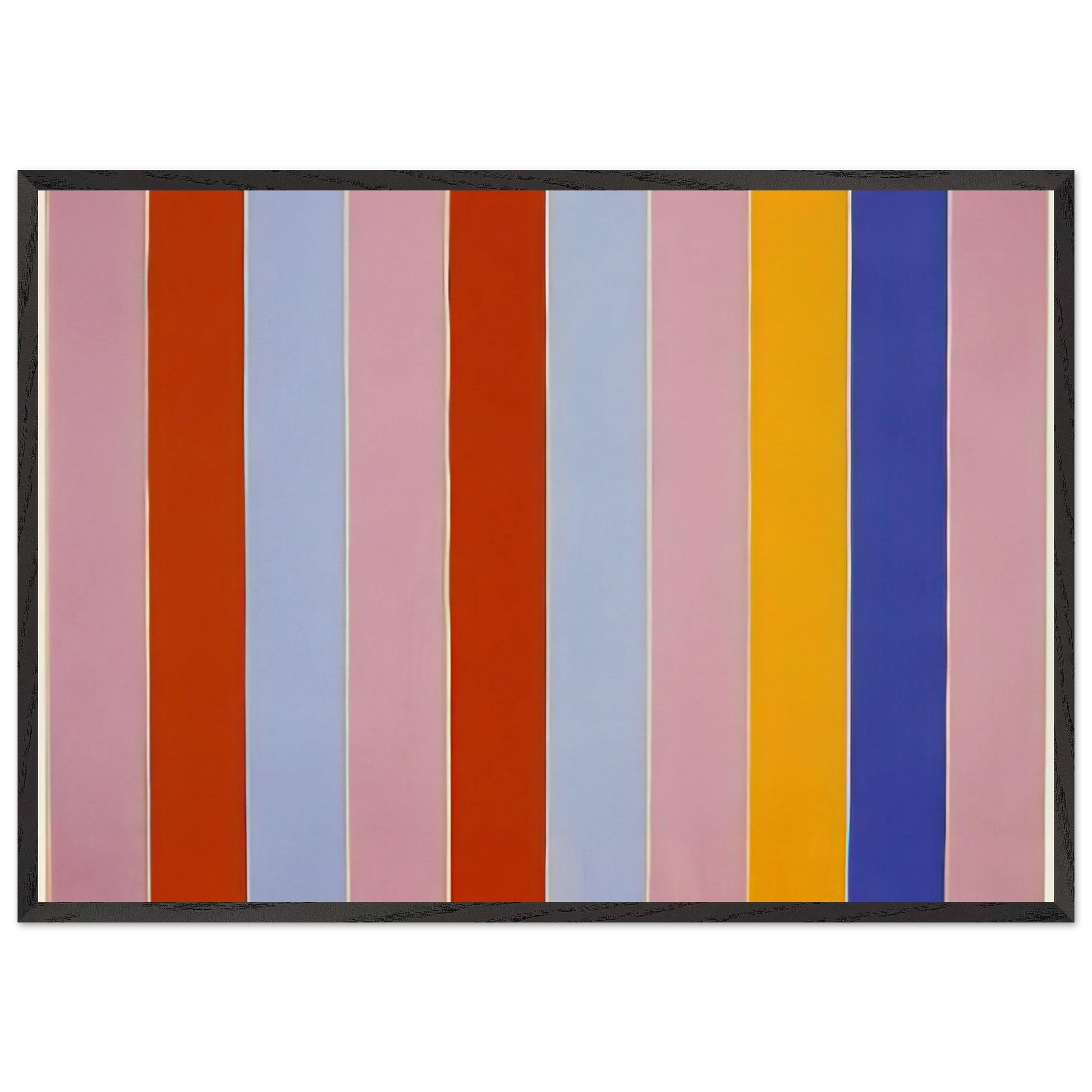 Peeping Wall - 1960 - Gene Davis Framed Art Print – Black Wooden Frame - Default Title - -Framed Art Print