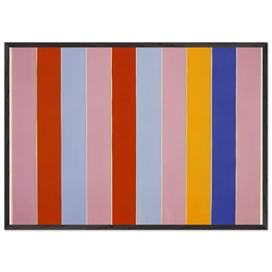 Peeping Wall - 1960 - Gene Davis 70x100 cm / 28x40 inches Framed Art Print – Black Wooden Frame