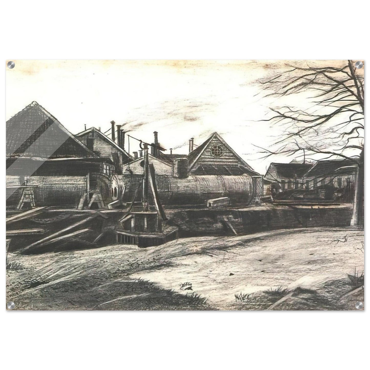 Factory - Vincent van Gogh Acrylic Print - 70x100 cm / 28x40″ inches | Vincent van Gogh Wall Art | Vincent van Gogh Prints
