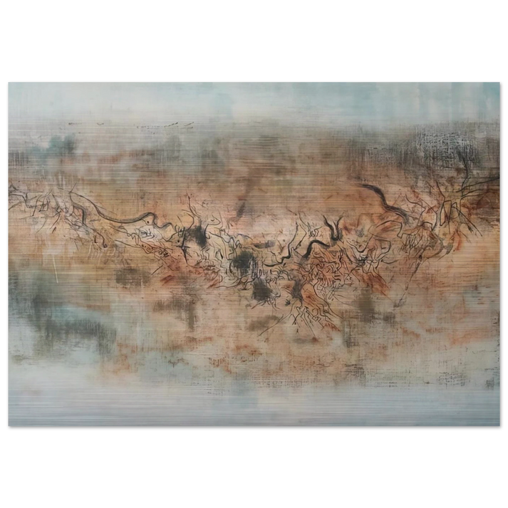 VENT ET POUSSI RE 1957 - Zao Wou-Ki Brushed Aluminum Print - 70x100 cm / 28x40 inches | Zao Wou-Ki Aluminum Print | Zao Wou-Ki Prints