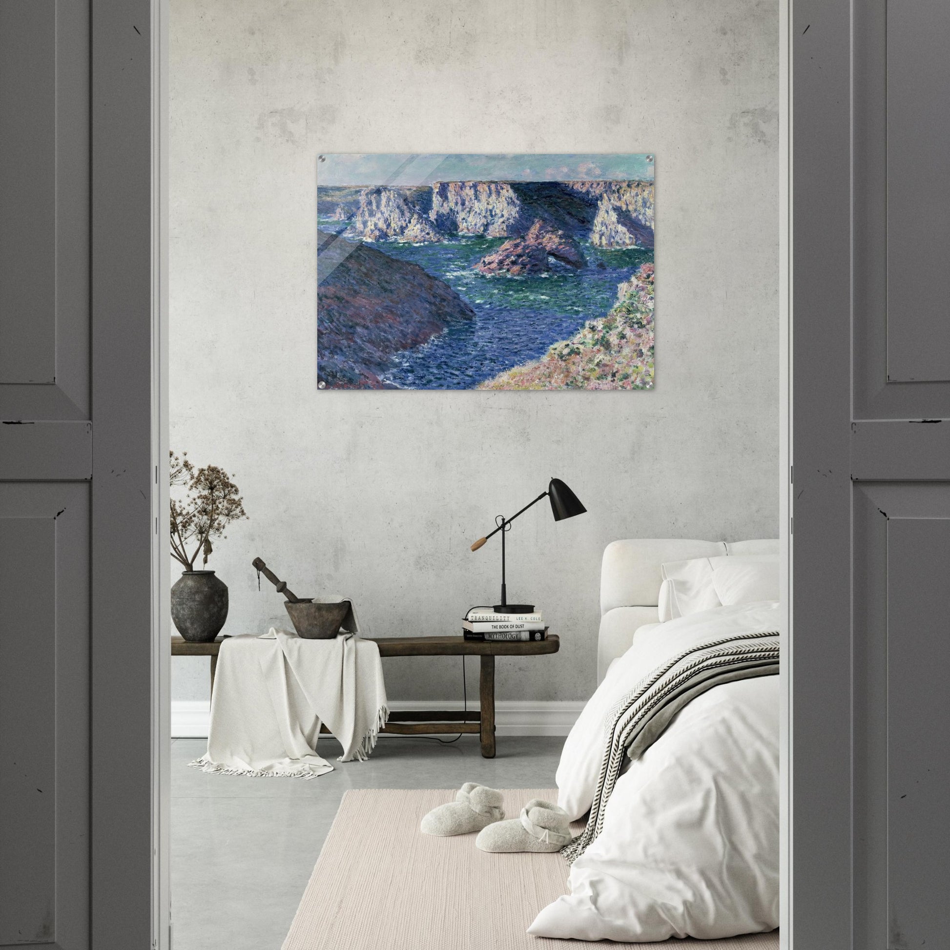 Rocks at Belle-Ile - claude monet Acrylic Print - 70x100 cm / 28x40″ inches