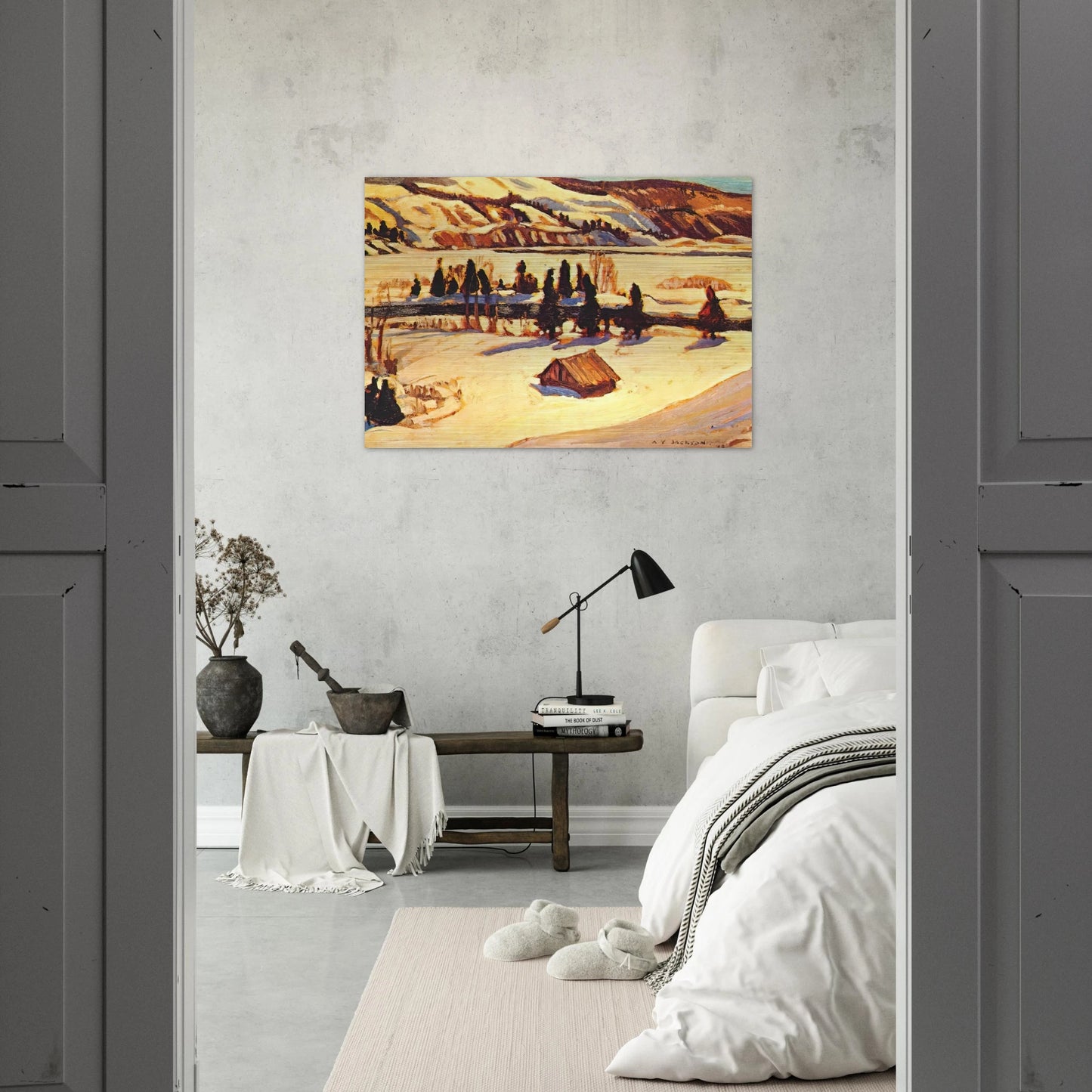 River St. Urbain - 1930 - A.Y. Jackson Brushed Aluminum Print - 70x100 cm / 28x40 inches | A.Y. Jackson Aluminum Print | A.Y. Jackson Prints